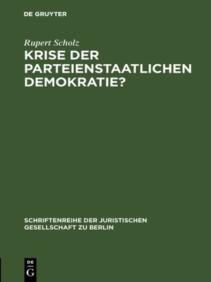 cover image of Krise der parteienstaatlichen Demokratie?